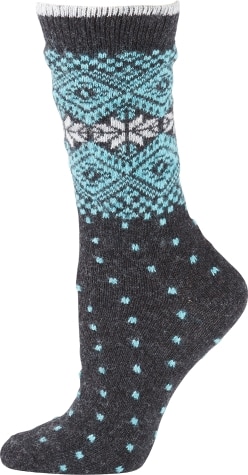 Cashmere Blend Snowflake Crew Socks for Women 