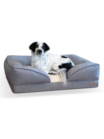 Pillow Top Gray Orthopedic Pet Lounger, In 3 Sizes