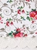 Matte-Finish Floral Oilcloth Tablecloth