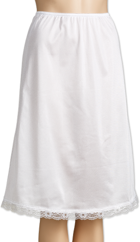 Women's Nylon Half Slip in White 