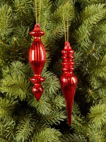 Glass Finial Ornament, Set of 6