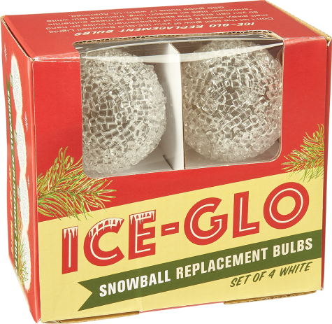Ice-Glo White Snowball Replacement Lights, Box of 4