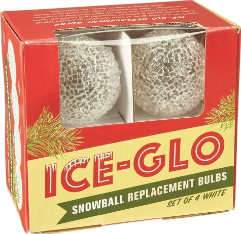 White Ice-Glo Snowball Replacement Lights, Box of 4