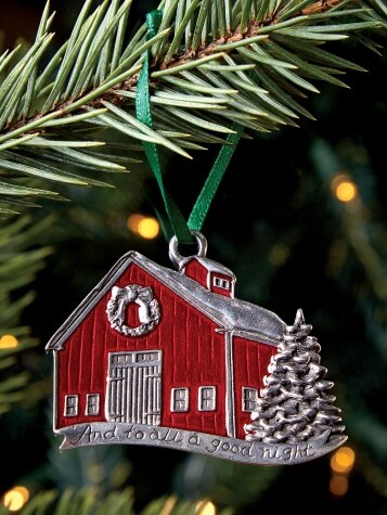 Danforth Pewter Red Barn Ornament