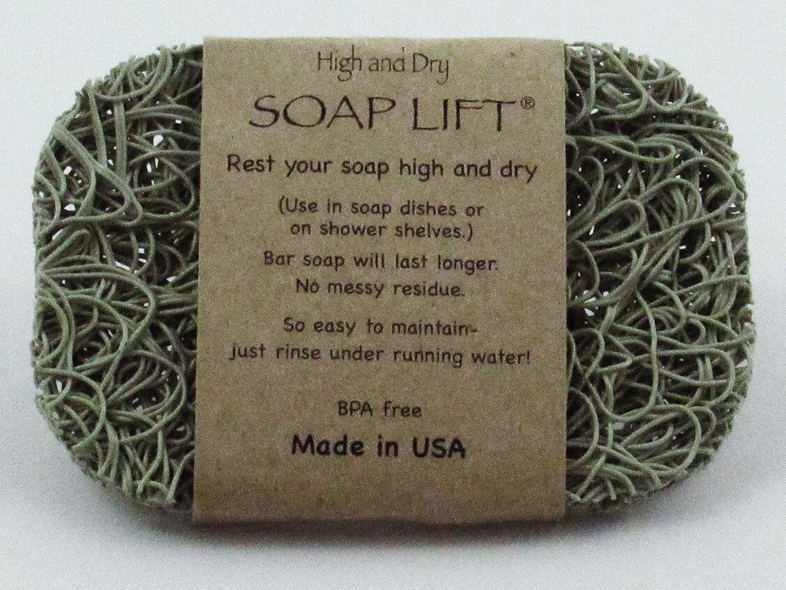 Soap Lift for Bar Soap Sage Green Set of 2 Eco Friendly Bio Plastic USA Shower 