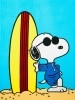 Peanuts Surfing Snoopy Cotton Beach Towel