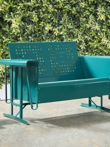 Steel Loveseat Glider Outdoor Patio Glider