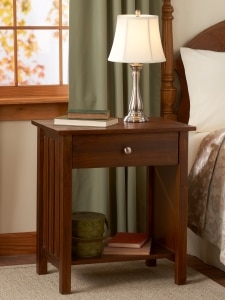 Mission-Style Wood Nightstand With USB Port