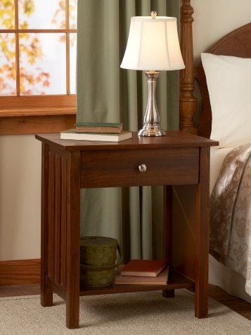 Mission Solid Wood End Table With USB Ports