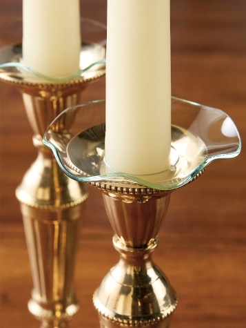 Bobeche Candle Wax Catcher With Wavy Rim, Set of 2