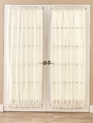 Sheer Linen Rod Pocket Door Panel