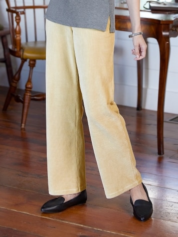 Women's Easy-Knit Light Khaki Corduroy Pants
