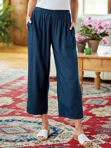 Women's Wide-Leg Crop Pants