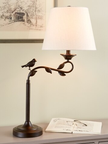 Songbird Oil-Rubbed Bronze Swing-Arm Table Lamp