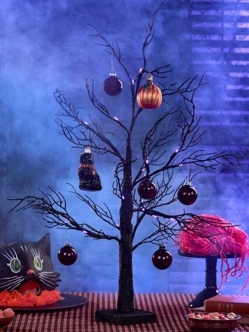 Cordless Lighted LED Tabletop Halloween Tree