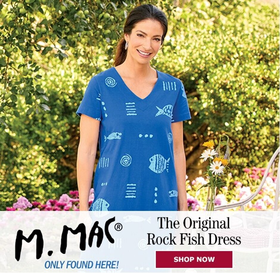 M.MAC Rock Fish Ankle-Length V-Neck Dress
