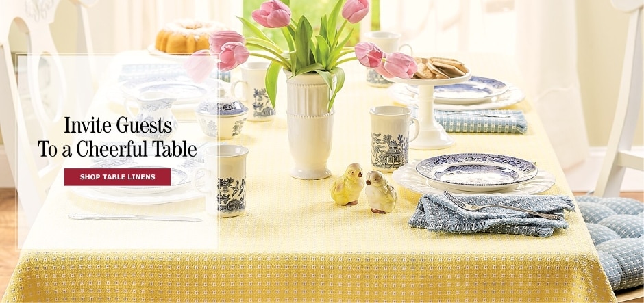 Invite Guests to a Cheerful Table. Shop Table Linens