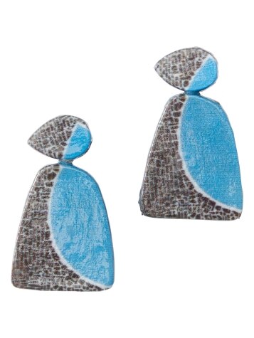 Blue Geometric Artisan Earrings