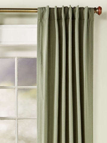 Insulated Linen-Blend Lined Rod Pocket Curtains With Back Tabs