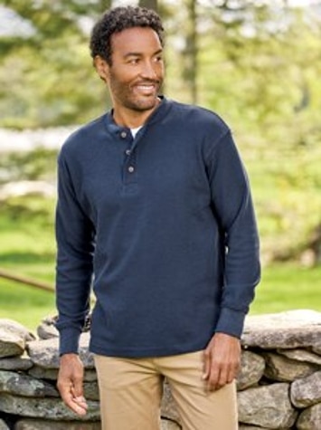 Orton Brothers Long-Sleeve Waffle-Knit Henley