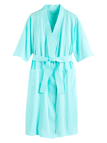 Women's Comfort Knit Solid Cotton Mint Robe