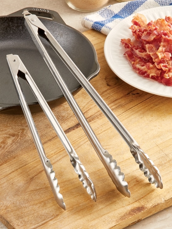 Stainless-Steel Locking Kitchen Tongs