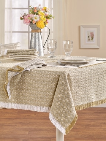 Diamond Weave Cotton Tablecloth