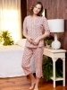 Women's Moroccan Rose Cotton Capri Pajamas