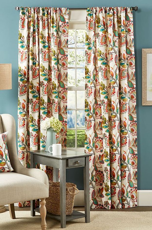 Colonial Garden Insulated Rod Pocket Curtains