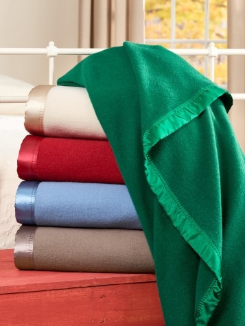 Washable Australian Merino Wool Solid Color Blanket