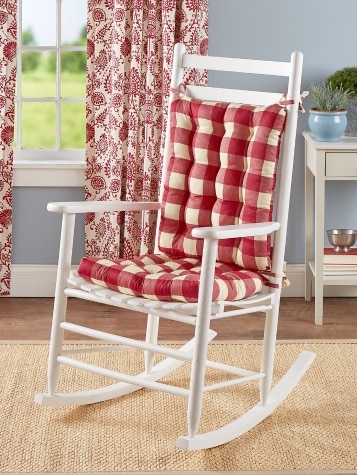 Buffalo Check Chair Cushion Set Plush Rocking Chair Cushion