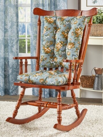 Tapestry Rose Rocker Chair Pad Set