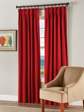 Insulated Lined 48 Inch Pinch Pleat Burgundy Curtains