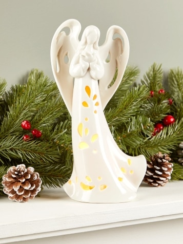 Lighted Ceramic Christmas Angel
