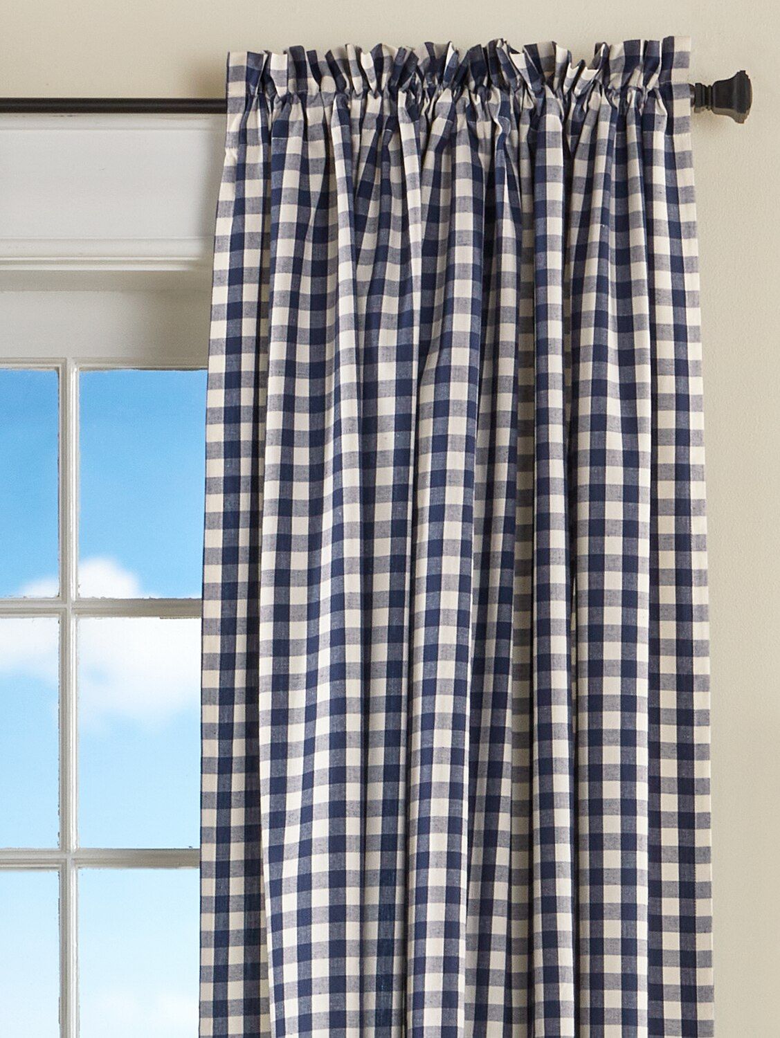 Checkered Rod Pocket Curtain Panels Vermont Country Store