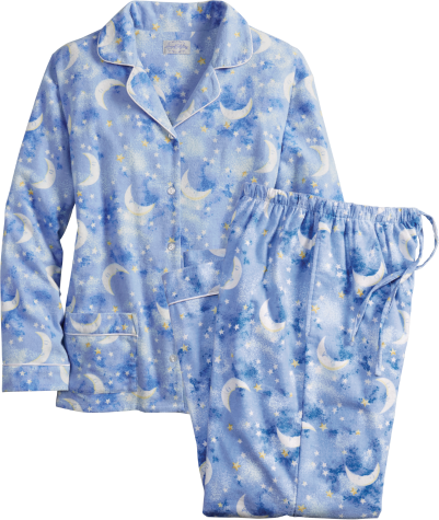 Women's Lanz Moon and Stars Flannel Pajamas