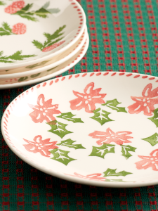 Holly And Sprig 4-Piece Salad Plate Set