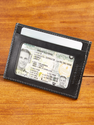 RFID-Block Leather Money Clip Wallet Card Holder