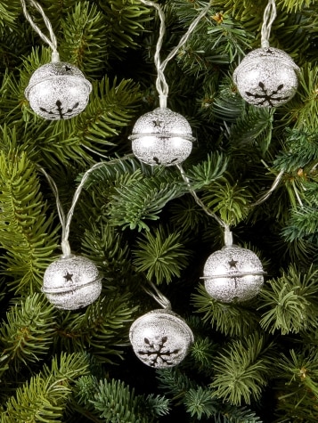 Silver Bell Christmas Light String, 10 Lights