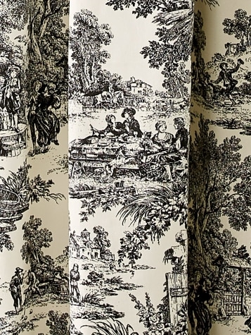 French Toile Patterned Shower Curtain, French Country Toile Shower Curtain