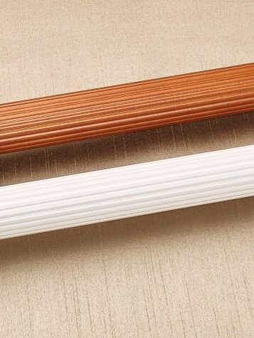 Walnut and White Sloan Fluted Wood Curtain Rod