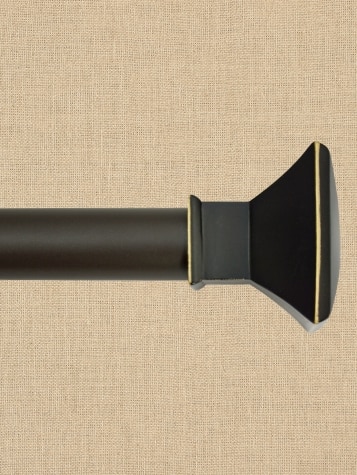 Empire Black/Gold Adjustable Curtain Rod With Quad Finial, 1 Inch