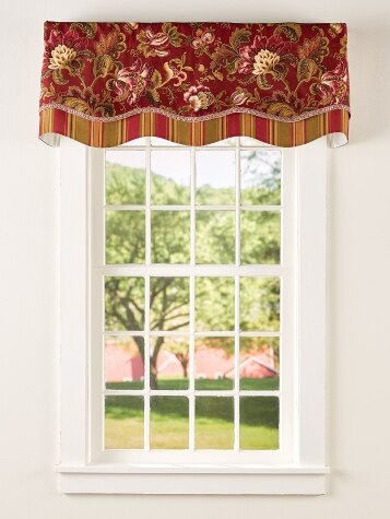 Hearthwood Floral Layered Scalloped Valance
