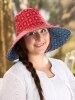 Women's Americana Navy/Red Bandana Print Sun Hat