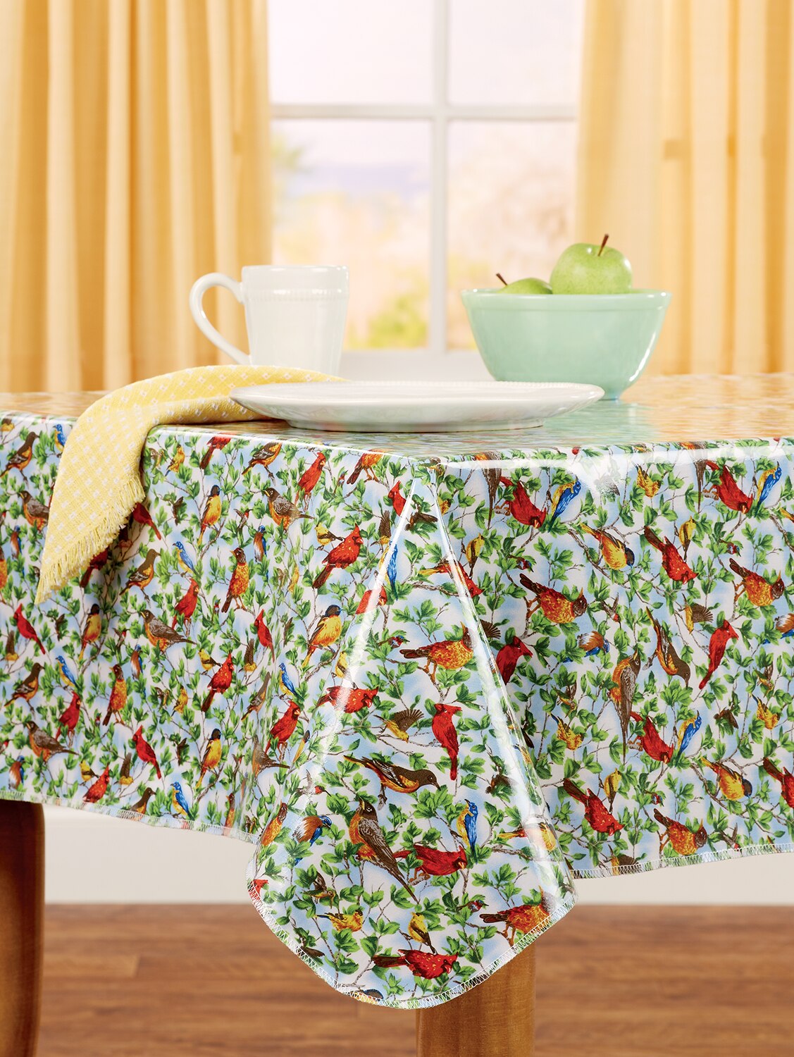 Fantastic Cherries and Berries Vinyl Flannel Back Tablecloth Various Sizes
