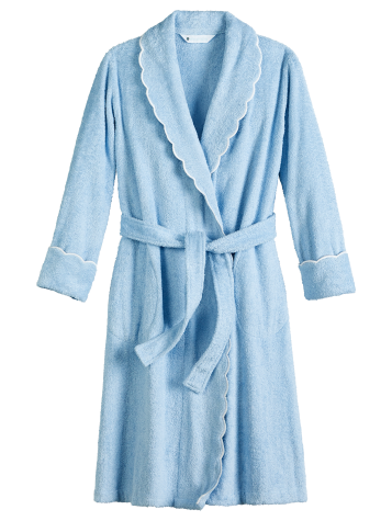 Ella Simone Cotton Terry Scalloped Bath Robe