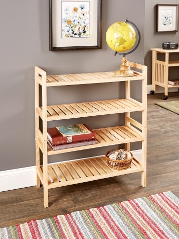 Wood shelf online rack