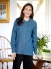 Ella Simone Ruffle Neck Denim Blue Shirt