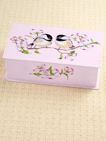 Chickadees in Love Rose Soap Gift Tin
