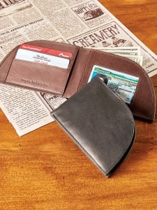 Front Pocket Leather Wallet in Brown and Black